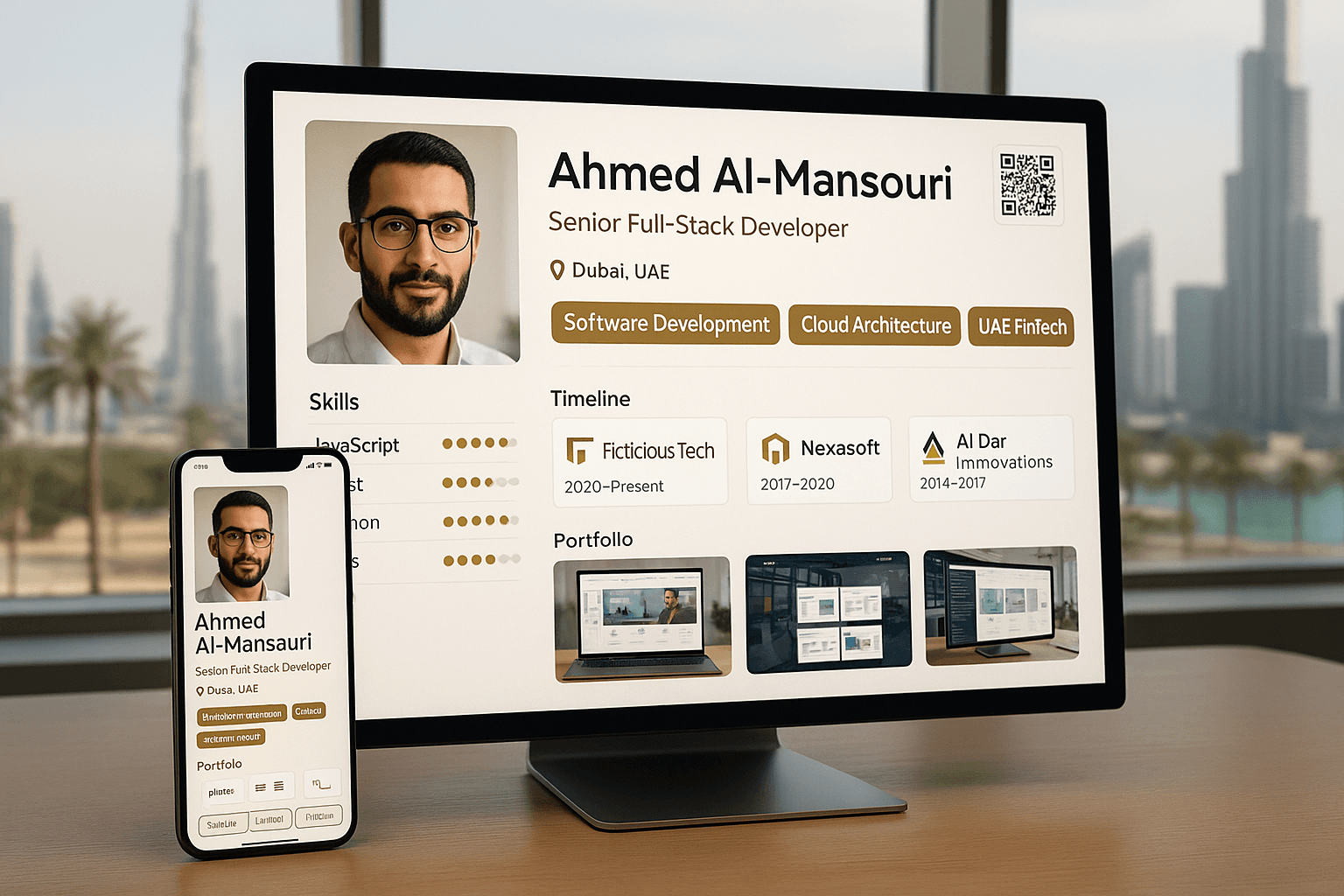 Professional Talent Card Preview - AI-powered CV and digital profile showcase